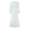 Venta al por mayor Primavera 2026 Nuevo Estilo Europeo y Americano Ropa de Mujer Bordado de Mariposa Encaje Hombros Descubiertos Vestido de Gasa 6189