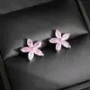 Brincos Femininos Flor de Zircônia Cravejada Estilo Ol Nova Moda Transfronteiriço Presente Europeu e Americano para Casamento Aniversário E6893