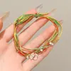 Pulseira de Alta Qualidade Estilo Zongzi 2026 Nova para o Festival do Barco-Dragão, Pulseira de Fio Colorido Estilo Xizang com Pingente de Paz, Corda de Mão Estilo Étnico