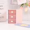 Caja de Almacenamiento con Cajón Estilo Escritorio, Portabolígrafos de Tres Compartimentos, Caja de Almacenamiento DIY para Cosméticos, Cremas, Pegamento