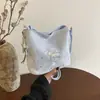 Bolsa de Tecido Estilo Coreano com Padrão de Estrelas Nova Coleção Primavera 2026, Bolsa Casual Simples de Grande Capacidade, Bolsa de Mão Versátil Estilo Balde