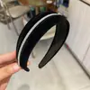 Faixa de Cabelo Retrô Coreana de Veludo Vinho Coroa Alta Grampo Largo Faixa de Cabelo de Esponja com Strass de Alto Padrão Acessório de Cabelo para Mulheres