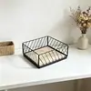 Em Estoque Suporte de Guardanapo de Ferro Arte em Ferro Nórdico Porta-Guardanapos Quadrado Suporte de Tecido de Metal para Mesa Porta-Tecido