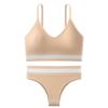 Ropa interior deportiva de comercio exterior transfronterizo para mujer, transpirable, sin aros, con realce, tirantes U grandes, sujetador de espalda descubierta, conjunto, venta al por mayor