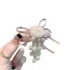 Pinza para el Pelo BB con Encaje de Hada Super, Borla de Rosa, Estilo Suave, Pinza para el Pelo con Lazo de Perla para Flequillo y Mechones de Niñas