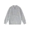 Otoño 2026 Nuevo Suéter Chaqueta de Punto Trenzado Retro para Hombre Solapa Corta de un Solo Botón Ajuste Holgado Hombro Caído Tejidos