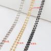 Accesorios de joyería DIY, cadena de cuentas redondas grandes de 3 mm, cobre puro, fuerte retención de color, galvanoplastia, collar, horquilla, borla, material al por mayor