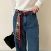 American Hottie~Accesorios de Cinturón de Bufanda de Seda Roja para Mujer Retro Hip-Hop Punk Cadena de Cintura Decorativa Dulce y Cool con Jeans