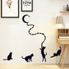 Adesivos de parede fábrica atacado nova série Black Cat combinação removível cartoon gato preto adesivos de parede decorativos