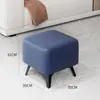 Taburete para Uso Doméstico, Taburete Cuadrado de Lujo Ligero, Taburete Bajo, Taburete Simple de Cuero, Sofá para Cambiar Zapatos, Mesa de Café, Banco, Reposapiés Creativo, Entrada, Sala de Estar