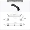 PL006 Mango de Plástico de Nylon LS522 Mango Cuadrado de Aluminio Mango en Forma de U Tipo Puente Caja de Herramientas Gabinete Mango Negro