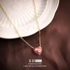 Pendientes de Corazón Coloridos con Microincrustaciones de Moda y Elegancia, Collar Versátil Dulce y Suave, Set de Lujo Ligero de Alta Gama para Mujeres