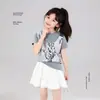 Tutu Elefantito Ropa Infantil Camiseta de Manga Corta para Niñas Verano 2026 Nuevo Estilo Top Falso de Dos Piezas de Media Manga Súper Lindo