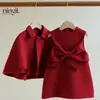Ropa Infantil Estilo Chanel al por Mayor, Traje de Zorro para Niñas, Abrigo de Lana, Ropa de Invierno, Vestido Infantil Elegante, Transfronterizo