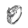 Anillo de esmalte de color agua de pez, anillo de koi de la suerte con gradiente auspicioso, anillo de delfín epoxi de estilo chino, venta al por mayor