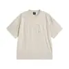 Camiseta Masculina de Verão Manga Curta Sem Marca Bordado Patch Cor Sólida Respirável Secagem Rápida Gola Redonda Camiseta Top T96206