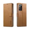 Para Samsung Note20 Funda Protectora para Teléfono Móvil de Piel de Ternero con Tarjetero Funda Magnética de Cuero para Note20 Ultra