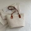 Bolsa de ombro estilo francês, transversal, de tecido, para mulheres, para deslocamento diário, grande capacidade, para férias, praia, cesta de vegetais feminina