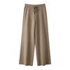 Pantalones de Cachemira 100% Pura para Mujer para Usar como Ropa Exterior para Ropa de Trabajo, Pantalones Gruesos de Pierna Ancha, Nuevos Pantalones Casuales Rectos de Cintura Alta con Cordones