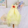 Petcircle Pet Circle Ropa para Mascotas Primavera y Verano Ropa para Perros y Gatos Vestido de Tirantes de Margarita de Verano con Velito
