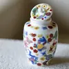 Bote de Té Cerámico Eimeng Flor de Ino Kiyomatsu, Tarro Sellado de Alto Valor, Tarro de Almacenamiento a Prueba de Humedad, Miniatura Azul y Blanco