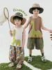 Wurib un niño verano nuevo chaleco abrigo con capucha delgado pantalones holgados traje de dinosaurio jurásico moda
