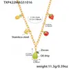Roda Gigante Aço Inoxidável Gotejamento de Óleo Fruta Zircônia Pingente DIY Corrente de Clavícula Pulseira Anel Moda Luxo Acessível Conjunto para Mulheres