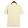 Top unisex liso de manga corta, cuello redondo, 230g, 21 hilos, peinado compacto, hilado siro, algodón puro, simple, versátil