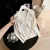 Top de Malha Feminino Slim-Fit Estilo Hepburn Francês com Suéter de Babados Outono/Inverno 2026
