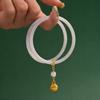Pulseira de Sino Linglong Roupas Chinesas Antigas com Pulseira de Sino Pulseira Fresca e Simples Pulseira de Vidro de Fada Joias