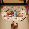 Tapete de Piso de Baño Tejido de Lino Lana Dibujos Animados Nueva Entrada de Baño Absorbente Antideslizante Tapete para Pies Alfombra de Baño