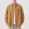 Ropa de Hombre Shanggu Ropa de Trabajo para Hombre Camisa de Manga Larga Estilo Nuevo Primavera y Otoño Retro Americano Holgada Camisa Chaqueta de Algodón Puro