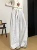 Pantalones Florales de Pierna Recta Estilo Coreano para Mujer de Primavera y Otoño, Largos hasta el Suelo, con Caída Relajada, Pantalones Casuales de Pierna Ancha
