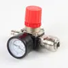 Válvula reguladora de pressão para compressor de ar, 120 PSI, três furos, quadrada, manômetro de ferro, acessório para bomba de ar, válvula redutora de pressão com manômetro, estilo alemão
