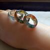 Anillo de Cerveza Flor de Durazno Anillo de Ágata Hierba Acuosa Anillo de Correr de Mano Flor de Hielo Calcedonia Flotante Dedo Índice Dedo de Pareja