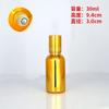 En stock frasco de cuenta dorada galvanizada columna de acero frasco de perfume cuenta de vidrio cosmético para masaje frasco de aceite esencial 30ml100ml