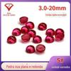 Superfície plana redonda plana 5 # corindo vermelho pedra nua corindo sintético superfície do arco sintético 5 # rubi fábrica atacado