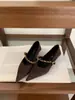 Sapatos Mary Jane bico fino estilo francês com salto baixo, sapatos femininos, nova coleção outono 2026