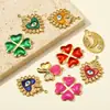 Colgante de Acero Inoxidable con Ojo de Diablo en Forma de Corazón Estilo Europeo y Americano para Mujer, Collar de Trébol de Cuatro Hojas Estrella y Luna, Colgante de Joyería de Acero de Titanio