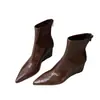 Botines de Tobillo de Tacón de Cuña con Punta Aguda de Estilo Francés Nuevos para Primavera y Otoño 2026 para Mujer, Botas Delgadas Versátiles con Diseño Único, Botas de Moda