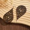 Pendientes de Madera de Venta Caliente Transfronteriza en Amazon Moda Europea y Americana Pendientes de Madera Huecos Geométricos Exagerados Suministro Directo de Fábrica