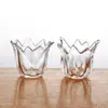 Portavelas de Cristal con Flores Tubo de Almacenamiento para Brochas de Maquillaje Estilo Ins Decoración Francesa Ambiente Escenario para Cena a la Luz de Velas