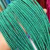 Cuentas grandes de 3 mm, verdes, rosas, turquesas prensadas, brillantes, redondas, pequeñas, Mimi, LY