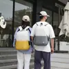 Mochila de Cor Contrastante Transfronteiriça de Grande Capacidade Masculina Casual Leve para Viagem Bolsa para Laptop Bolsa para Estudante Universitário