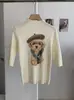 KEKEZOON Bonito Estampado de Cachorro Cuello Alto Ajustado Terciopelo Andy Manga Tres Cuartos Top de Punto 8974