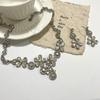 Moda de Lujo Colorido Collar de Flores con Pedrería Juego de Aretes Dama Elegante Elegante Sentido de Alta Gama Collar Estilo Ins