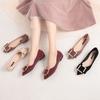 Zapatos de tacón bajo de estilo coreano para primavera para mujer, boca poco profunda, talla grande, suela plana, hebilla cuadrada, zapatos de caña baja, zapatos de hada, suela blanda, zapatos tipo rollo de huevo para comercio exterior