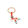 Se puede hacer tú mismo con cuerda roja creativa, cinco monedas de emperador, accesorios semiacabados para llaveros, accesorios para bolsos, colgante para coche, generación