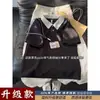 Camisa Polo Masculina de Manga Curta Color Block Americana Verão Pesada Estilo College Malandro Bonito Solta Camiseta Masculina Regular de Ombro Manga Curta