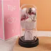 Ramo de Pulgar de Rosa y Clavel Regalo del Día de la Madre Exquisita Cúpula de Cristal Flor de Jabón de Confesión Flor Eterna Regalo